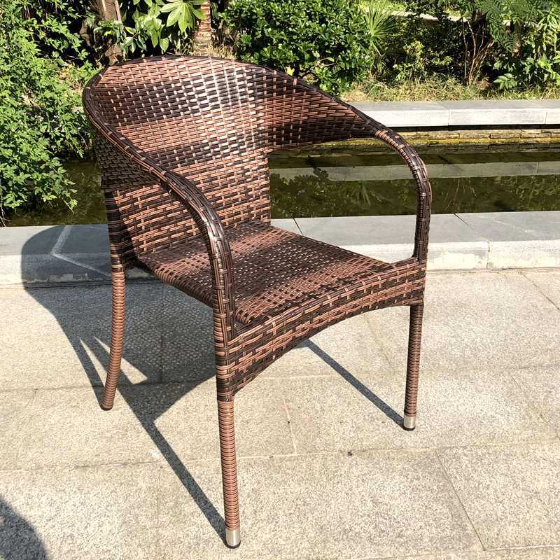 Rattan chair Outdoor patio balcony leisure simple table and chair set rattan woven furniture furniture with milk tea shop backrest chair