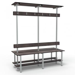 Durable Metal Coat Rack with Bench, Hooks & Storage Shelves – Multi-Functional Entryway Organization Solution
