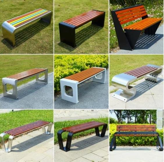 Low-Maintenance Park Chairs – Galvanized Steel Frames with Composite/Solid Wood Seats