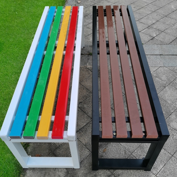 Affordable Galvanized Steel Park Benches with Composite or Natural Wood Seating