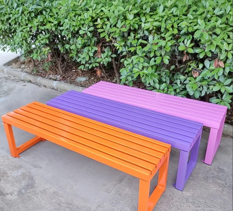 Affordable Galvanized Steel Park Benches with Composite or Natural Wood Seating