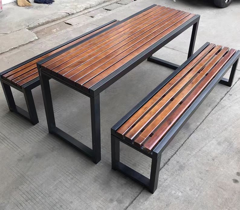 Affordable Galvanized Steel Park Benches with Composite or Natural Wood Seating